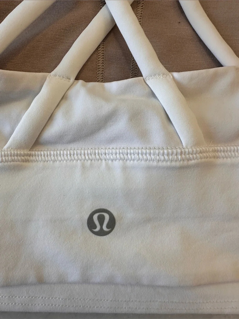 Lululemon White Cross-Back Energy Bra- 12- GUC